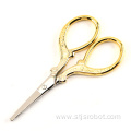 Stainless steel hairdressing scissors eyebrow scissors golden nose hair scissors